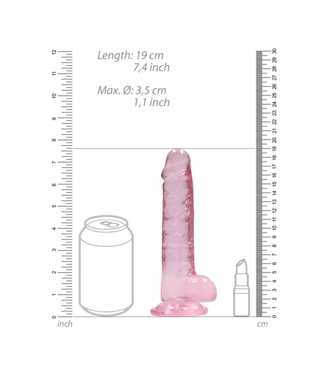 RealRock RealRock Crystal Clear Realistische Dildo Met Zuignap En Ballen 19 cm