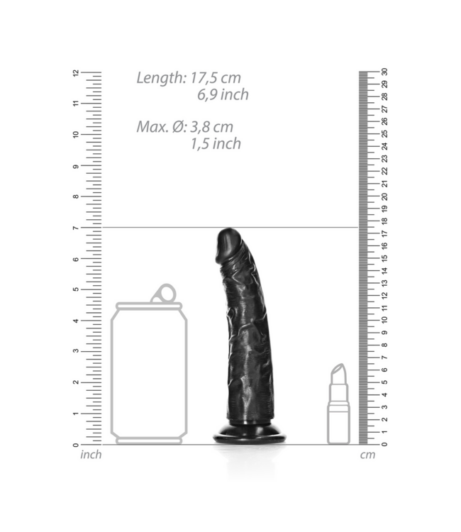 RealRock Slim Realistic 15.5cm Dildo with Suction Cup for G-Spot Pleasure