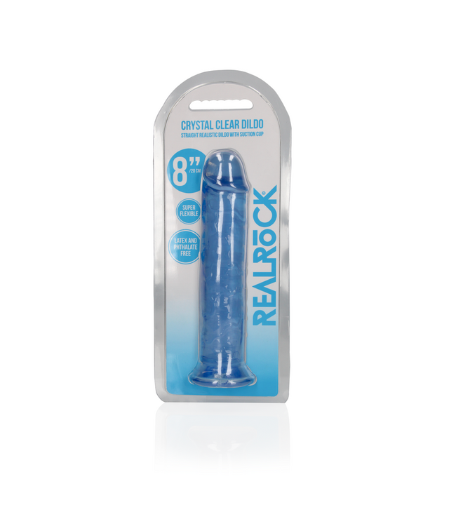 RealRock Crystal Clear 22cm Dildo with Suction Cup - Body-Safe Pleasure