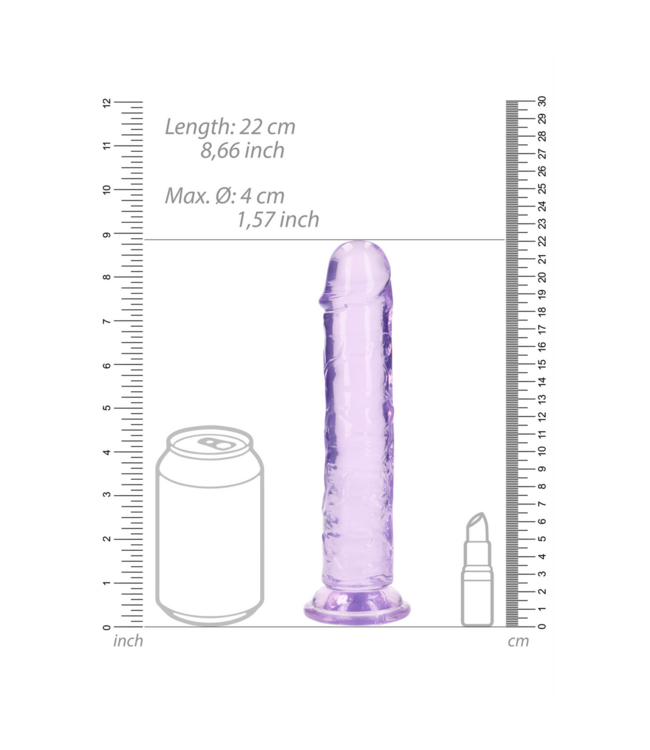 RealRock RealRock Crystal Clear Dildo 22cm - Body-Safe & Suction Cup Base