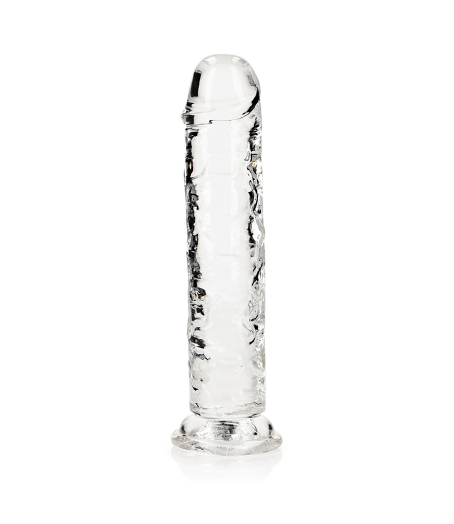 RealRock REALROCK TRANSPARENTER DILDO 22 CM MIT SAUGNAPF – PHTHALATFREI
