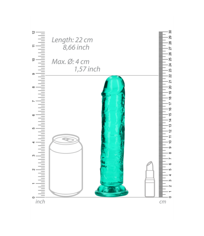 RealRock Turquoise Realistic Dildo with Suction Cup - 20 cm Pleasure Tool
