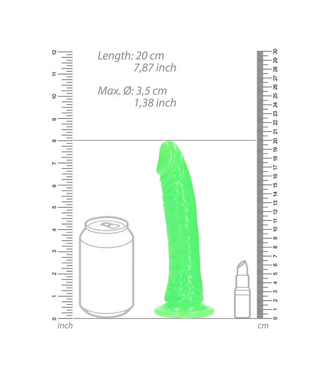 RealRock RealRock Glow In The Dark Realistische Dildo Met Zuignap 18 cm