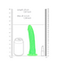 RealRock REALROCK Slim Glow-in-the-Dark Dildo - 20cm Suction Cup Pleasure Tool