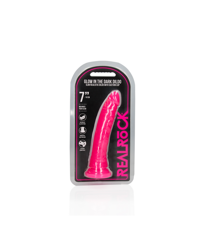 RealRock RealRock Glow in the Dark Realistische Dildo Met Zuignap 18 cm Groen