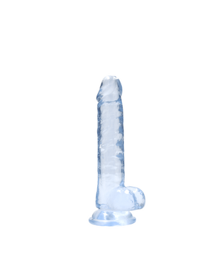 RealRock Realistic 19 cm Dildo with Balls - Safe, Crystal Clear, Suction Cup
