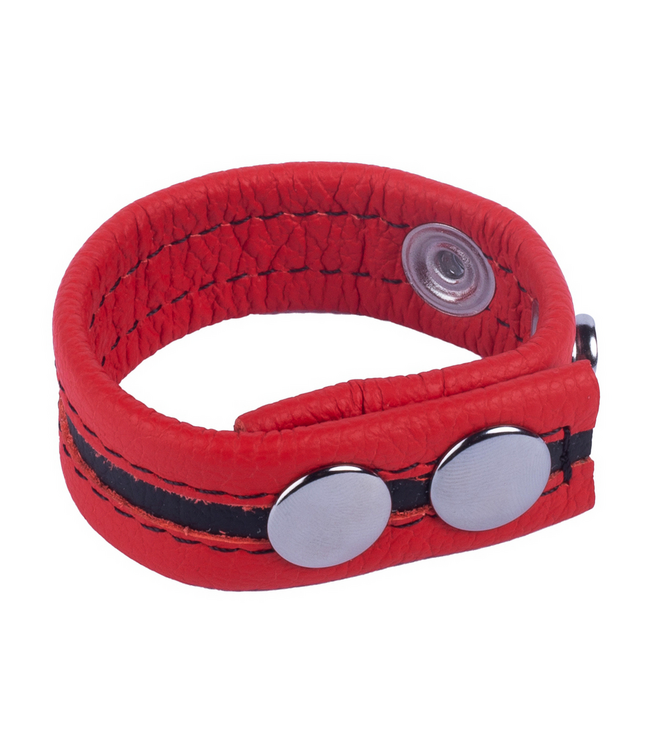 Red Leather Tippy Leather Cock Ring Red - Enhance Erections with Comfort & Style
