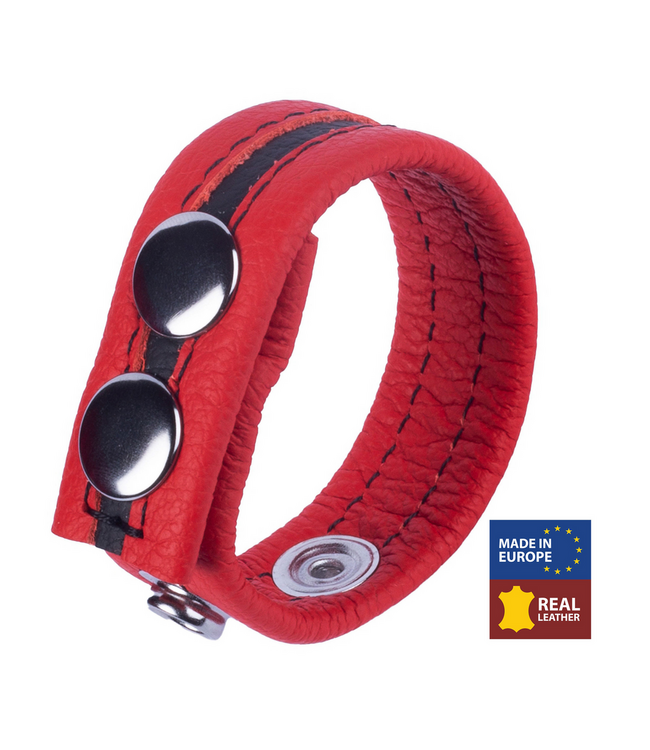 Red Leather Tippy Leather Cock Ring Red - Enhance Erections with Comfort & Style