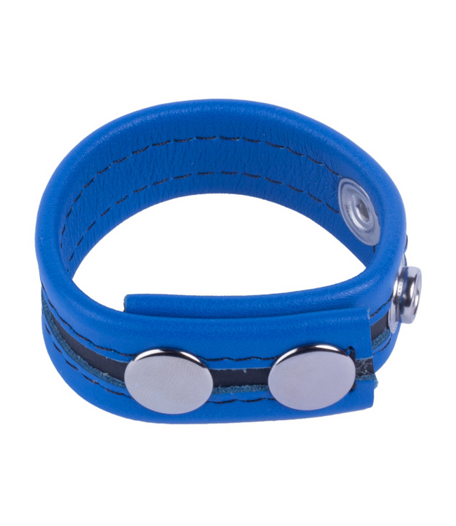 Red Leather Tippy Verstellbarer Leder-Cockring Blau – Erektion Verstärken und Straffen