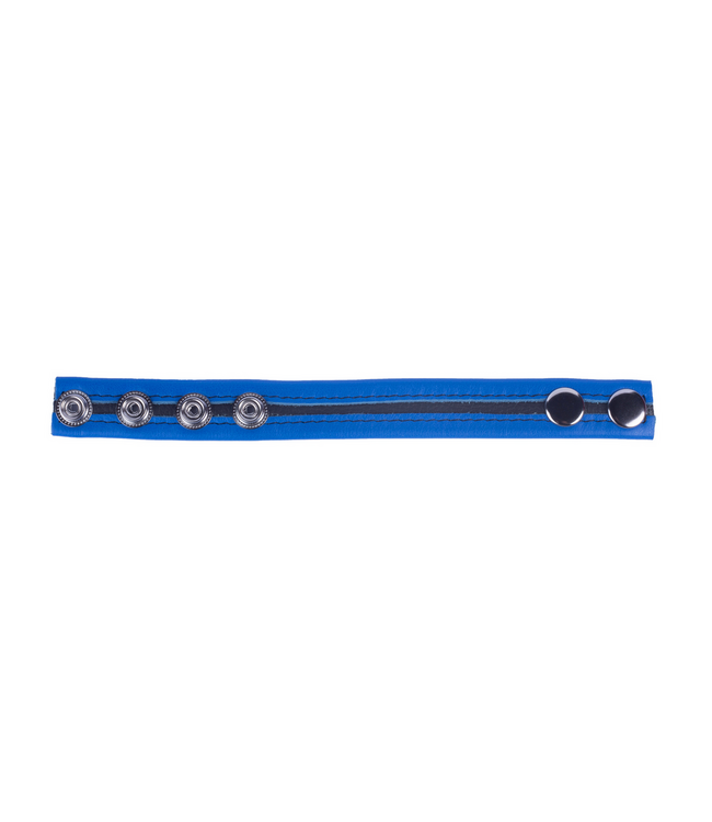 Red Leather Tippy Adjustable Blue Leather Cock Ring - Sturdy & Comfortable Design