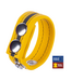 Red Leather Rood Leer Verstelbare Leren Cockring Geel 6 cm Metalen Drukknopen