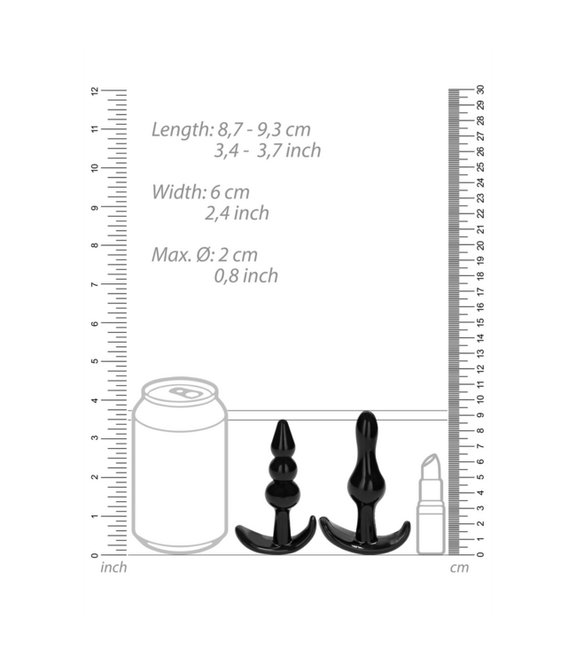 Sono Sono 4-Delige Buttplugset Van Flexibel TPE Rubber Met Ergonomische Handgreep