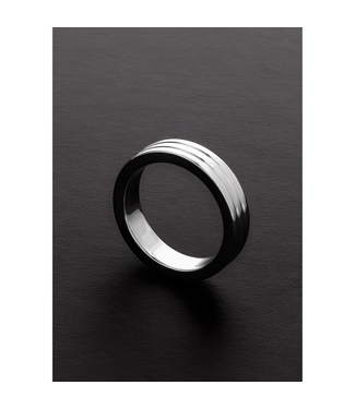 Steel by Shots Durable Ribbed Steel C-Ring 0.4x1.8 for Enhanced Stimulation