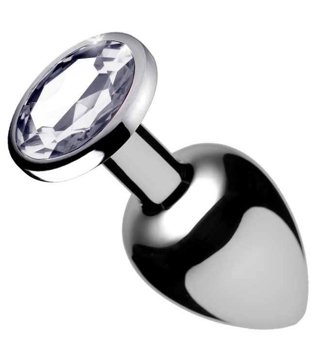 XR Brands Aluminium Anale Plug Klein 7,2 cm Met Kristallen Juweel - XR Brands