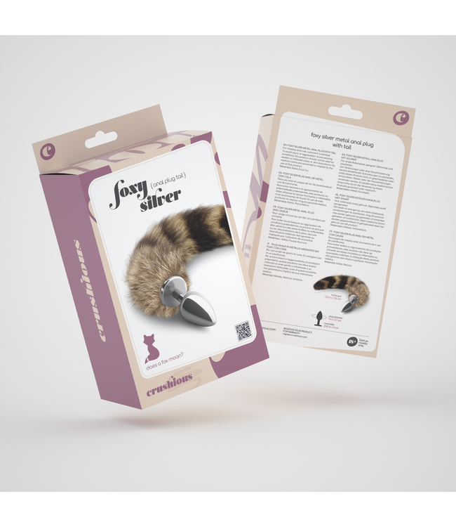 Crushious Foxy Silver Metall-Analplug mit 30 cm Fuchsschwanz – Ideal für Anfänger