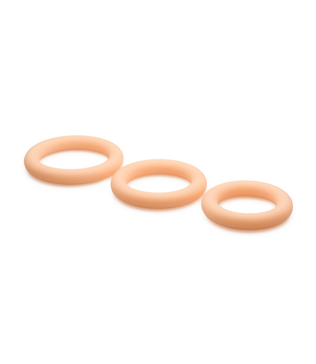 Curve Toys Discreet 3-Piece Silicone Cock Ring Set for Comfort & Performance