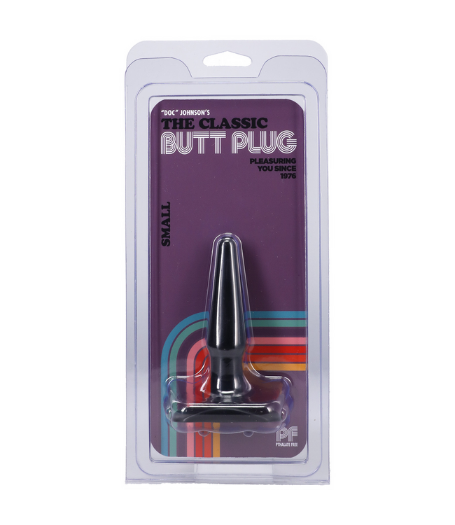 Doc Johnson Classic Small Black Butt Plug - Safe, Comfortable, Beginner-Friendly