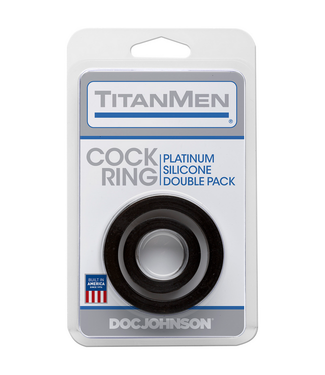 Doc Johnson TitanMen® Silicone Cockring Duo Set - Stretch-Fit Comfort In 2 Maten