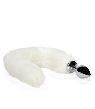 Ouch! Metalen Butt Plug Met Wit Vossenstaart Accessoire 11,7 cm - Comfortabel & Speels