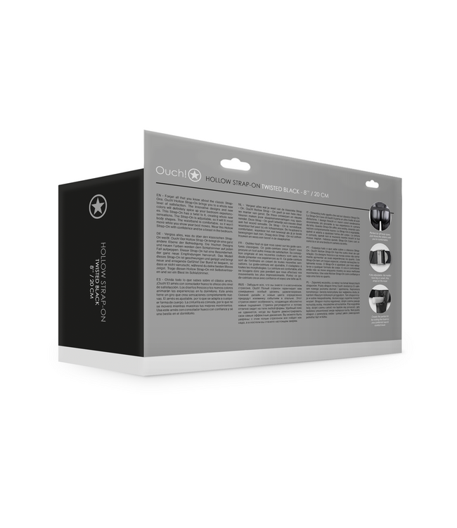 Ouch! Ouch! Hollow Strap-On Gebogen 20,6 cm Met Verstelbare Heupband Zwart