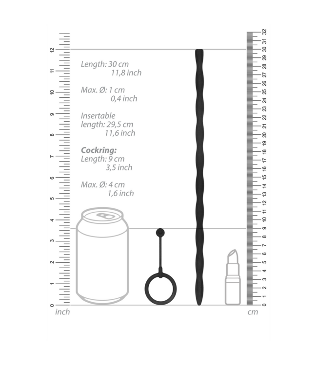 Ouch! Siliconen Urethrale Sondes Set Met Cockring Voor Veilig Prostaatplezier