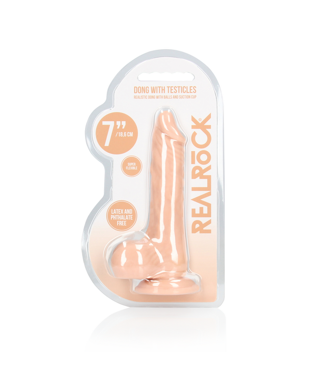 RealRock Ultra-Realistic 13.7cm Dildo with Testicles - Soft TPE & Suction Cup