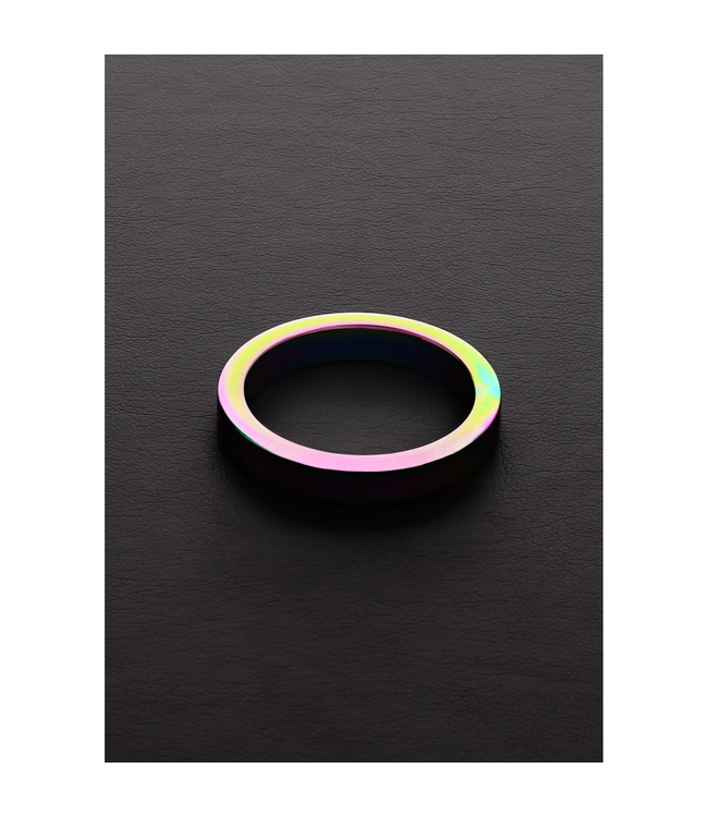 Steel by Shots Roestvrijstalen Geanodiseerde Rainbow Flat Cockring 0,3x2/8x50mm