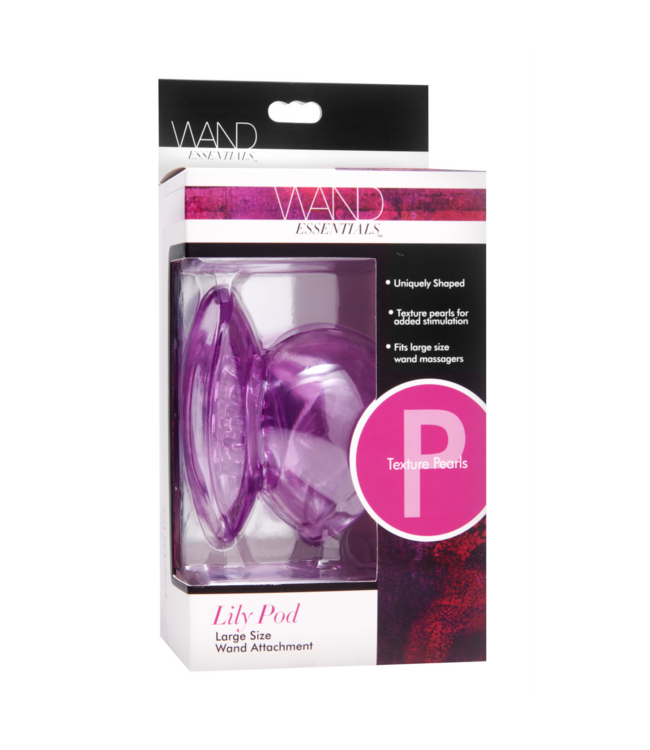 XR Brands Lily Pod Wand Attachment Paars Met Zachte Comfortlaag Voor Diepe Massage