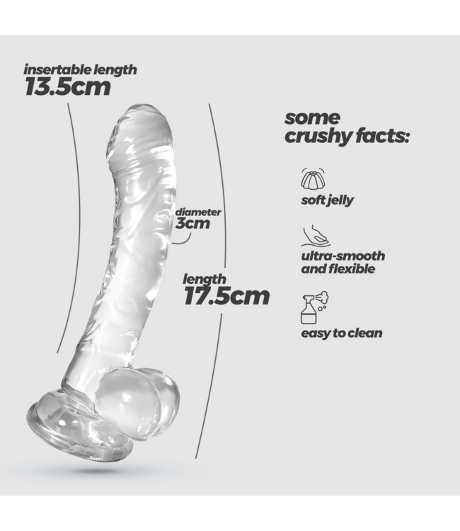 Crushious Hudini Jelly Analdildo 17,5 cm flexibel & wasserdicht, transparent