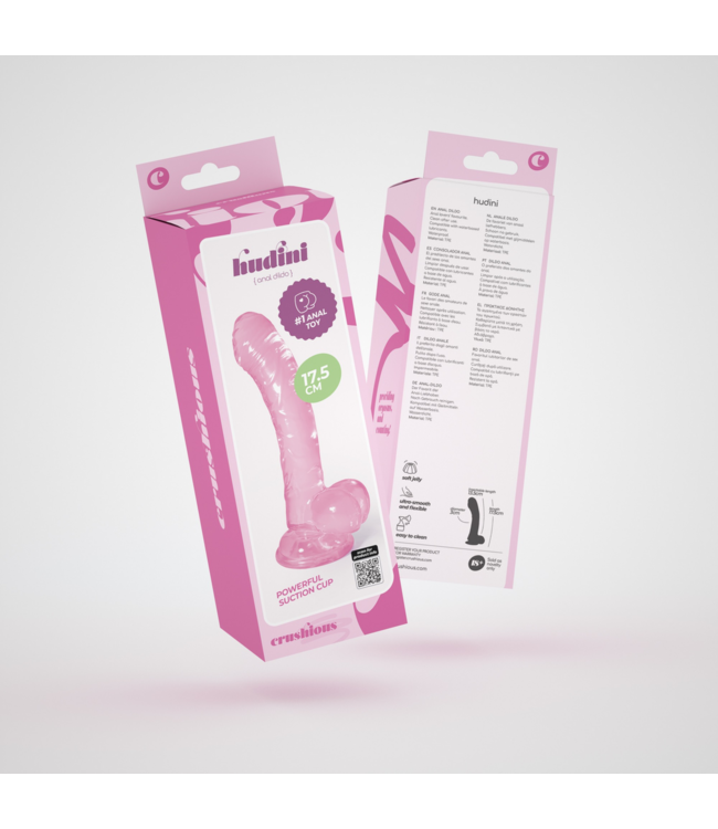 Crushious Crushious Flexibele Roze Anale Jelly Dildo 17,5 cm Met Zuignap Waterdicht