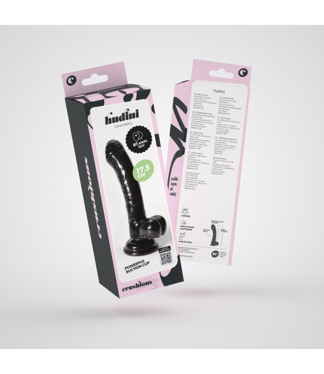 Crushious Flexibele Realistische Jelly Dildo 17,5 cm Met Zuignap Zwart TPE