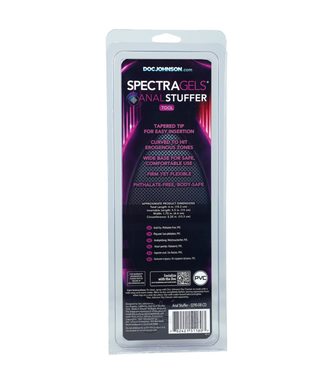 Doc Johnson Doc Johnson Spectra Gels Anal Stuffer Met Zuignap 14,7 cm Veilig Gebruik