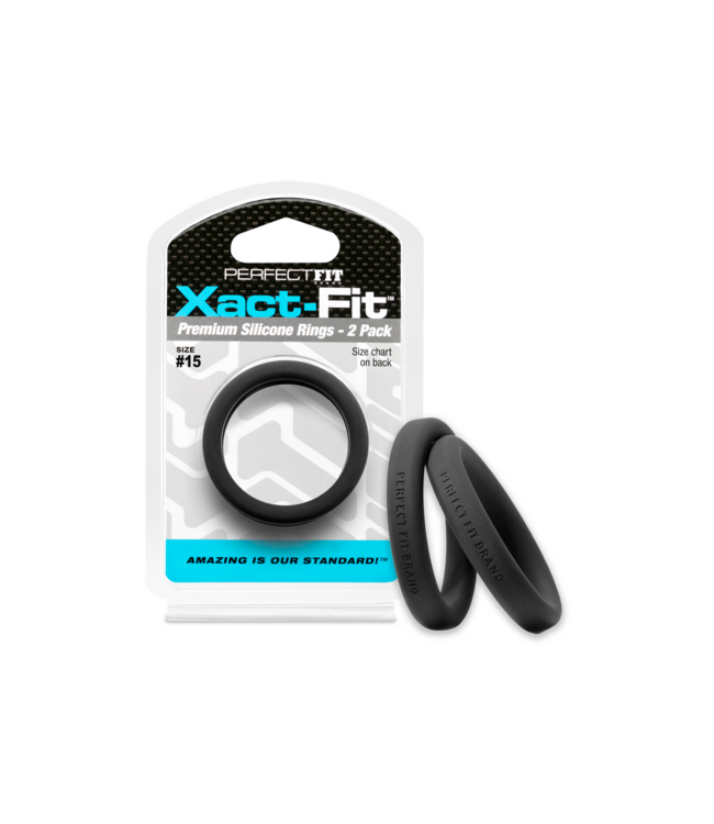 PerfectFitBrand PerfectFitBrand Xact-Fit 2-Pack Siliconen Cockringen Met Maatstempel
