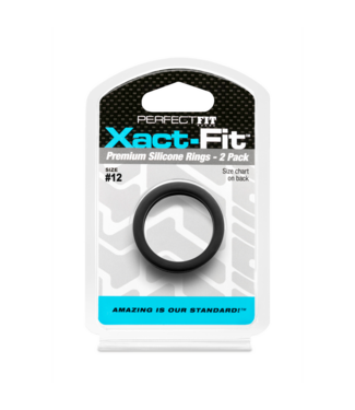 PerfectFitBrand Xact-Fit Precision Cockring Set Maat 12 - Comfortabele Silicone Ringen 2-Pack