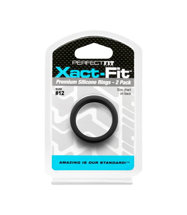 PerfectFitBrand Xact-Fit Precision Cockring Set Maat 12 - Comfortabele Silicone Ringen 2-Pack