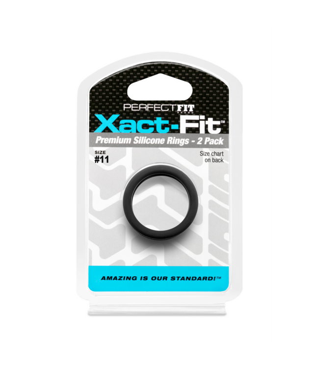 PerfectFitBrand Xact-Fit Silicone Cockring Set 2-Pack Met Nauwkeurige Maatvoering