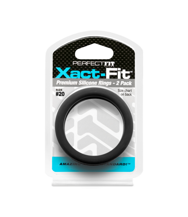PerfectFitBrand Xact-Fit Cockring Set 2-Pack | Siliconen Maat #20 Voor Comfort & Pasvorm