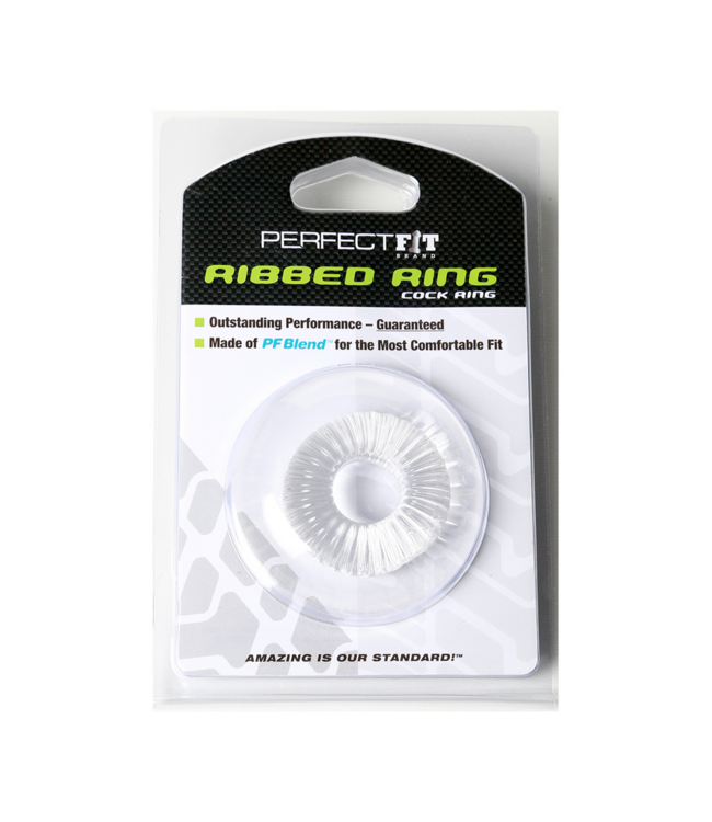 PerfectFitBrand Comfortabele Transparante Ribbed Ring Van PF Blend – Duurzame Cockring