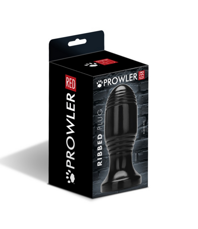 Prowler Red Anale Stimulerende Plug Zwart 17 cm Met Geribbelde Structuur En Flared Basis