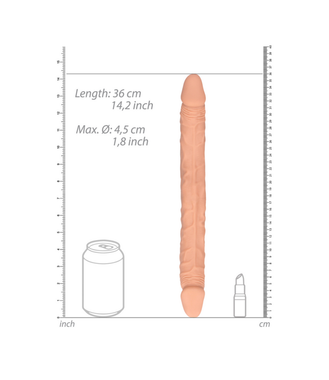 RealRock Ultra-Realistic Double Dildo 36x4.5 cm - Soft & Body-Safe TPE