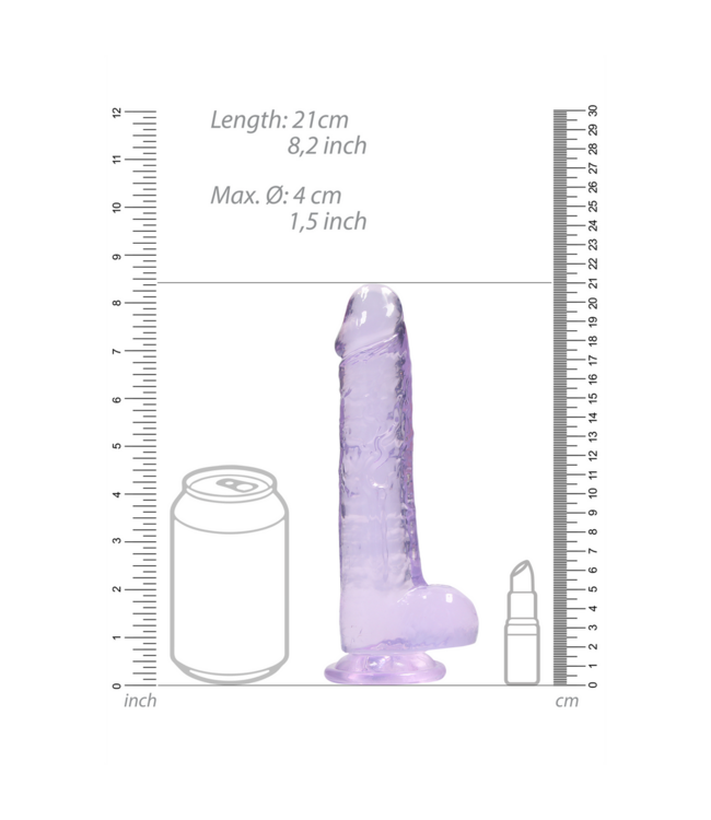 RealRock Lebensechter Dildo mit Hoden 21 cm – Phthalatfrei & leicht zu reinigen