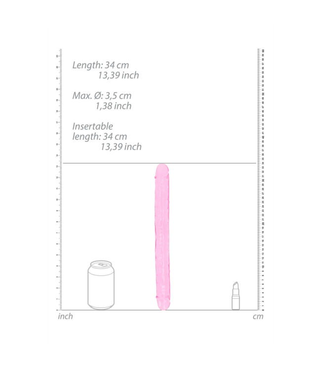 RealRock Crystal Clear Dubbele Dildo 34 cm Veilig en Vrij van Latex en Ftalaten