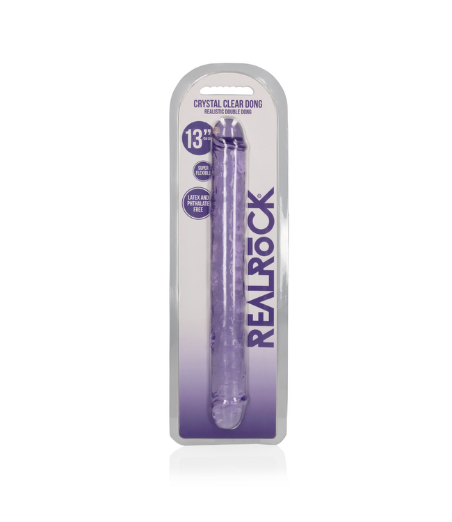 RealRock Kristallklarer Doppeldildo 34 cm – Ultimatives Vergnügen, phthalatfrei