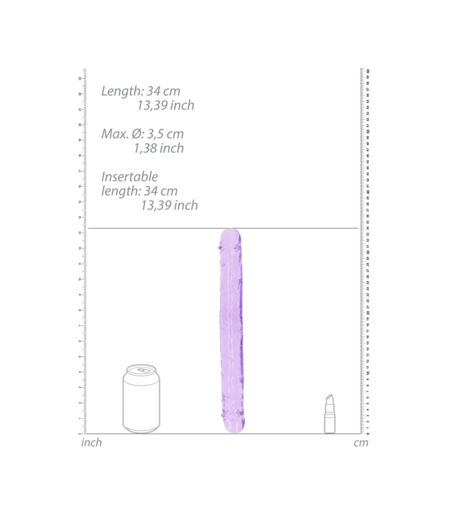 RealRock Realistic Double Dildo 34 cm - Clear Dual-Sided Pleasure Tool