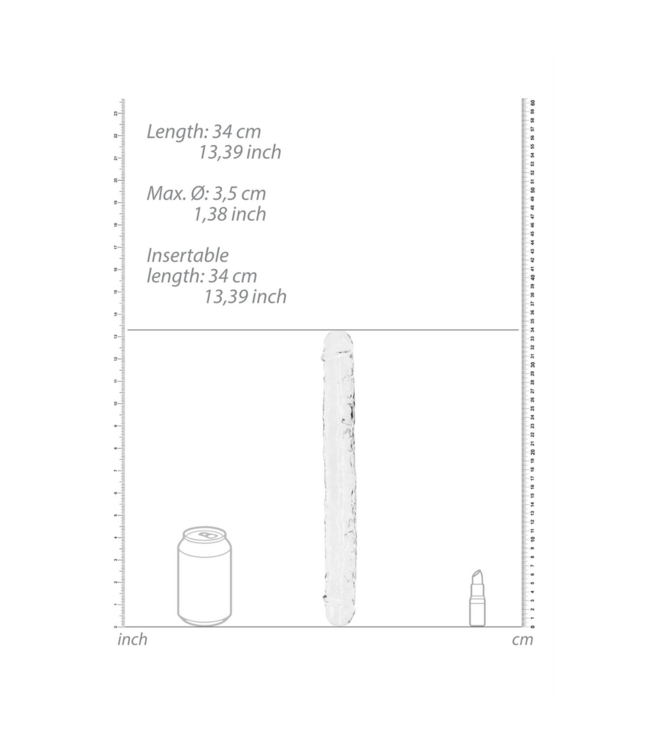 RealRock Realrock Crystal Clear Realistic Double Dildo - 34cm, Safe & Flexible