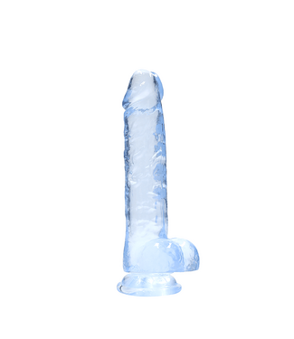 RealRock 21 cm Realistic Dildo with Balls - Safe, Clear, & Strong Suction Cup