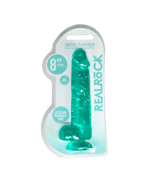 RealRock RealRock Crystal Clear Dildo 21 cm Met Zuignap En Realistische Ballen