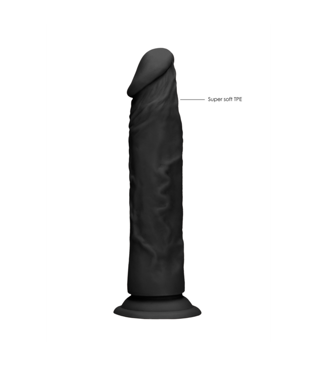 RealRock RealRock Realistische Dildo 18,9 cm Zwart Met Zuignap En Harnas-Compatibiliteit