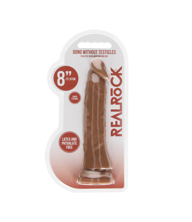 RealRock Levensechte Dildo 18,9 cm Met Zuignap En Realistische Textuur Zonder Testikels