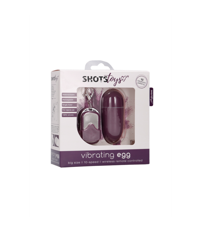 Shots Toys Purple 10-Speed Wireless Vibrating Egg with Remote Control